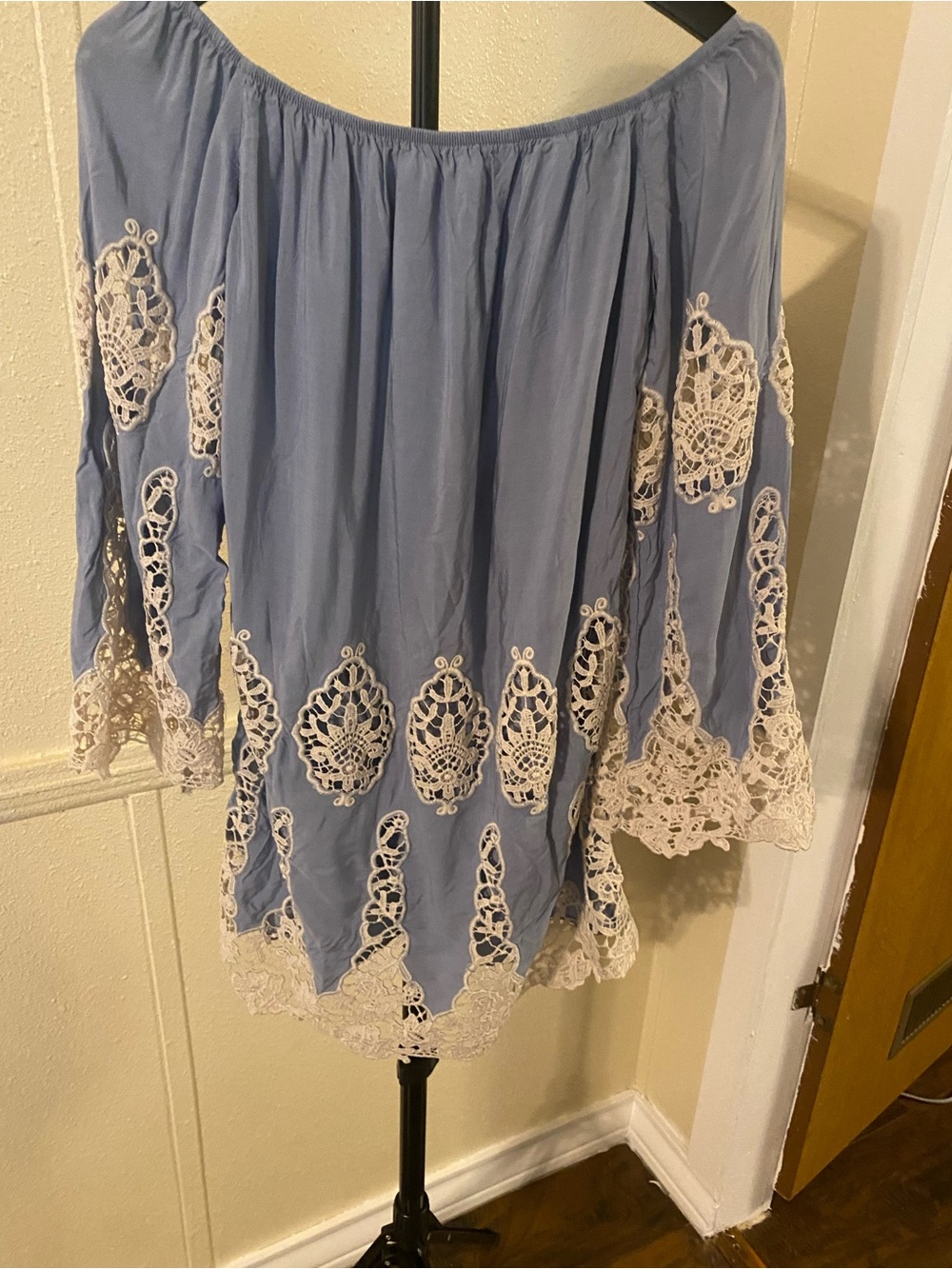 rue21 Light Blue Off-Shoulder Smocked Top